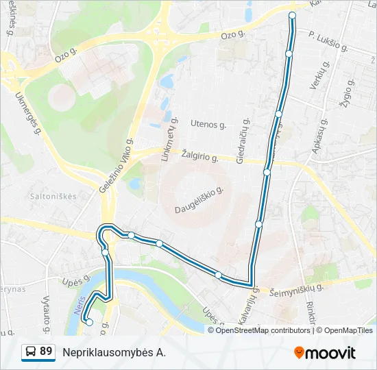 89 Bus Line Map