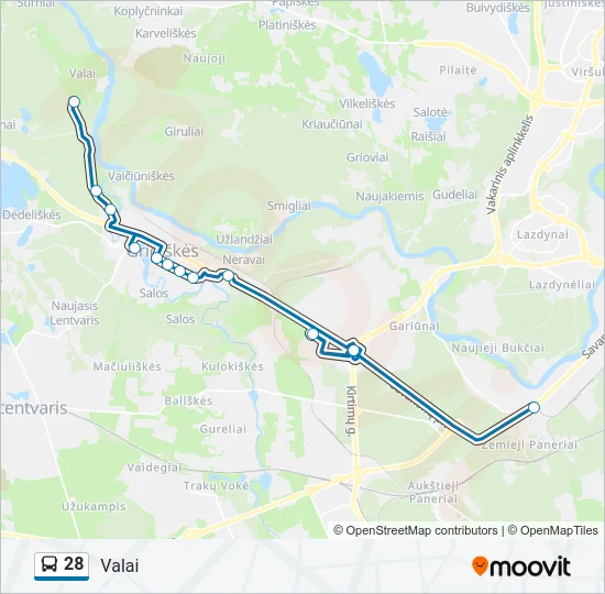 28 Bus Line Map
