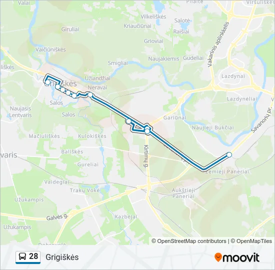 28 Bus Line Map