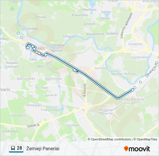 28 Bus Line Map