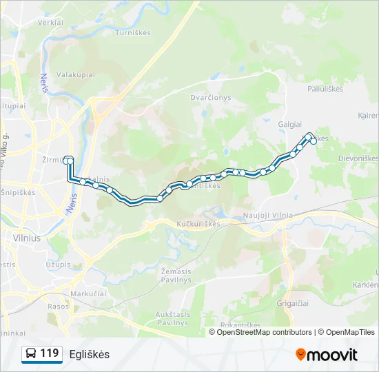 119 Bus Line Map