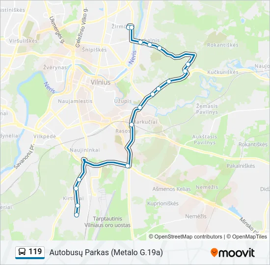 119 Bus Line Map