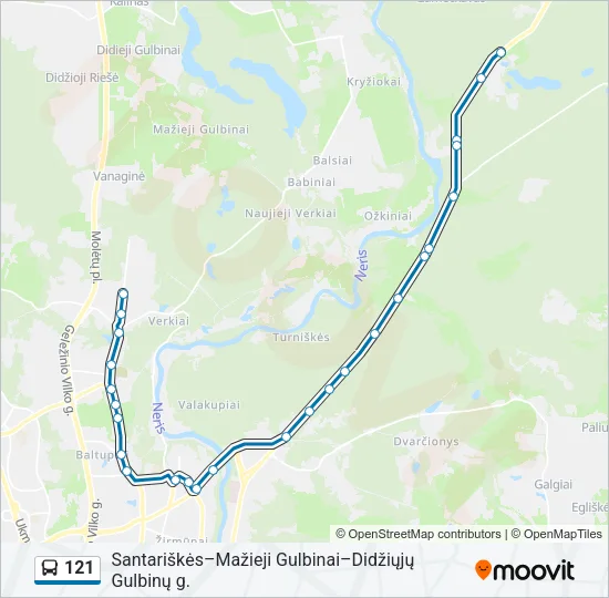 121 Bus Line Map