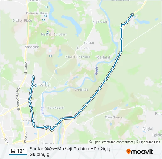 121 Bus Line Map