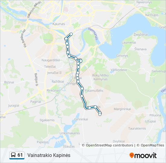 61 Bus Route Map 61 Route: Schedules, Stops & Maps - Vainatrakio Kapinės (Updated) 61 Bus Route Map 61 Route: Schedules, Stops & Maps - Vainatrakio Kapinės (Updated)