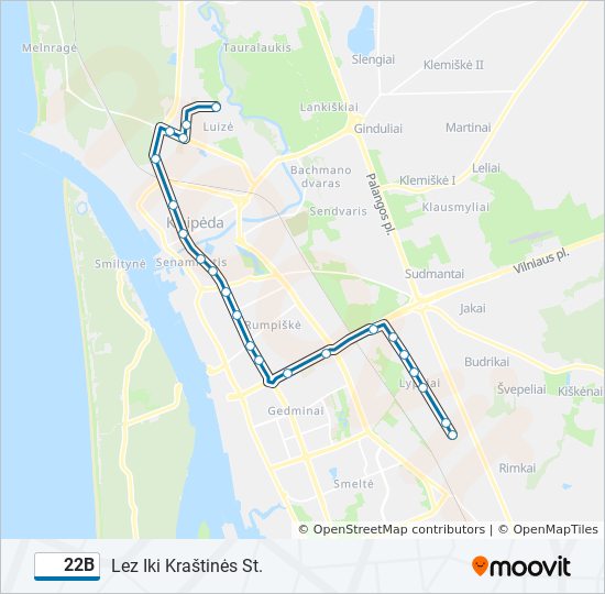 22B bus Line Map