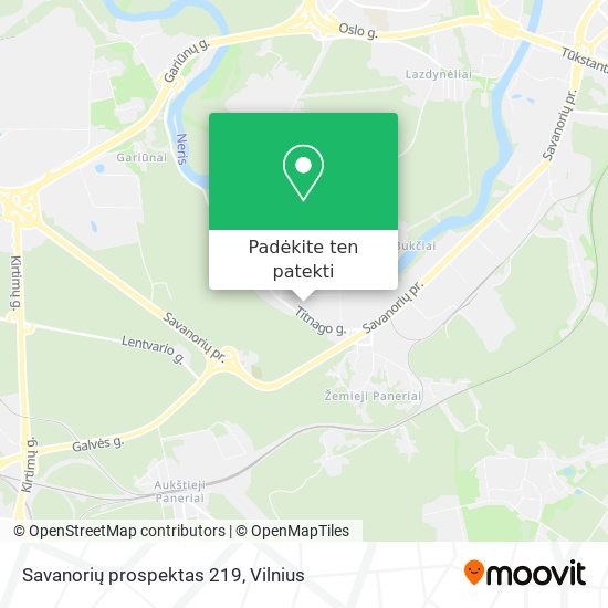 Savanorių prospektas 219 žemėlapis