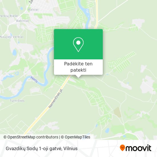 Gvazdikų Sodų 1-oji gatvė žemėlapis