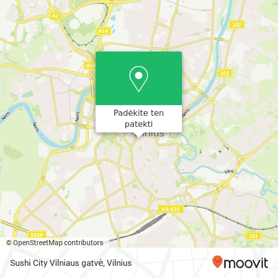 Sushi City Vilniaus gatvė žemėlapis