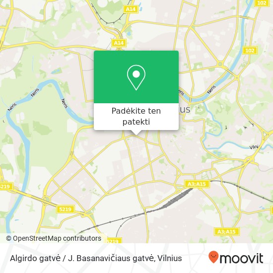Algirdo gatvė / J. Basanavičiaus gatvė žemėlapis