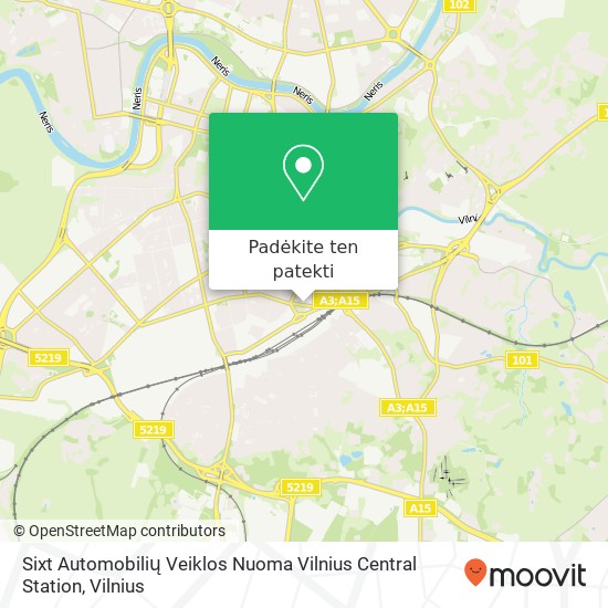 Sixt Automobilių Veiklos Nuoma Vilnius Central Station žemėlapis