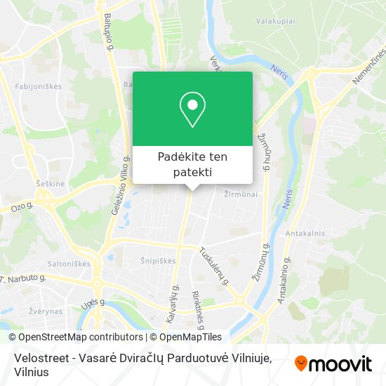 Velostreet - Vasarė DviračIų Parduotuvė Vilniuje žemėlapis