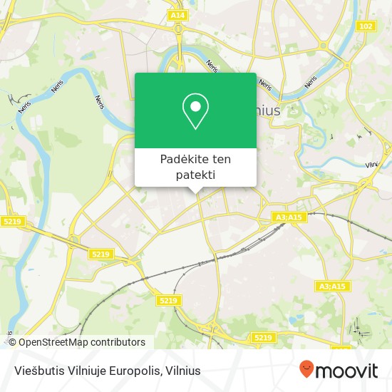 Viešbutis Vilniuje Europolis žemėlapis