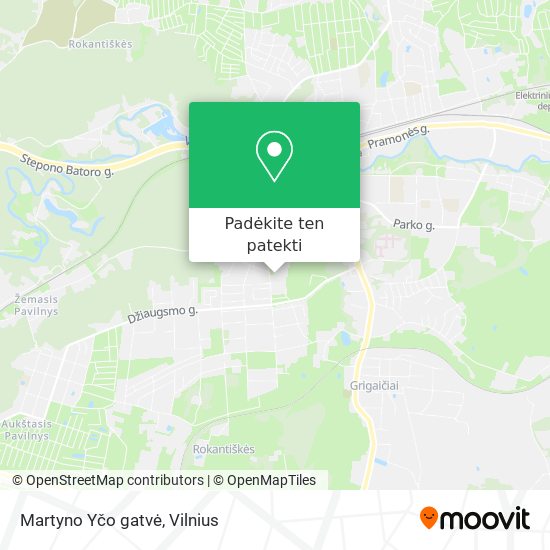 Martyno Yčo gatvė žemėlapis