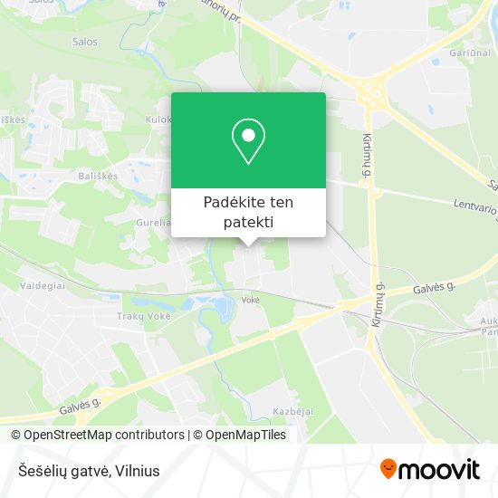Šešėlių gatvė žemėlapis