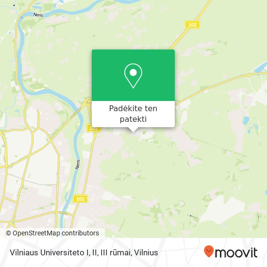 Vilniaus Universiteto I, II, III rūmai žemėlapis