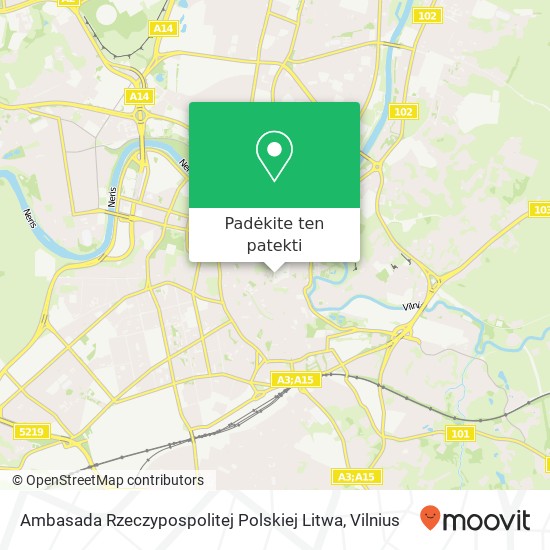 Ambasada Rzeczypospolitej Polskiej Litwa žemėlapis