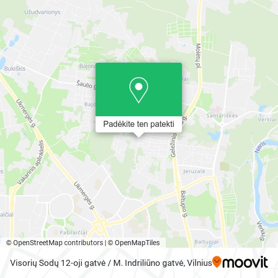 Visorių Sodų 12-oji gatvė / M. Indriliūno gatvė žemėlapis
