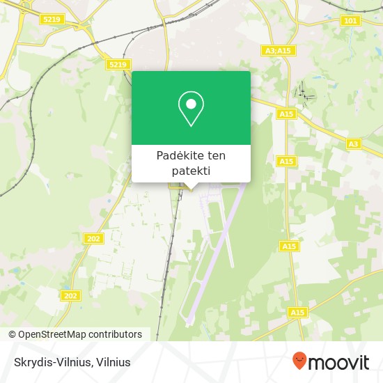 Skrydis-Vilnius žemėlapis
