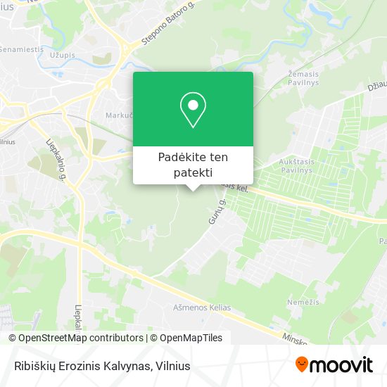 Ribiškių Erozinis Kalvynas žemėlapis