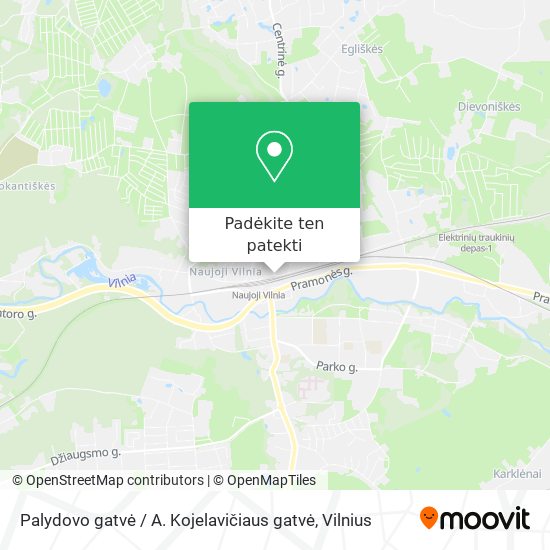 Palydovo gatvė / A. Kojelavičiaus gatvė žemėlapis