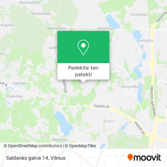 Saldenės gatvė 14 žemėlapis