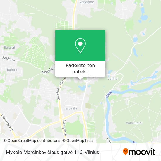 Mykolo Marcinkevičiaus gatvė 116 žemėlapis