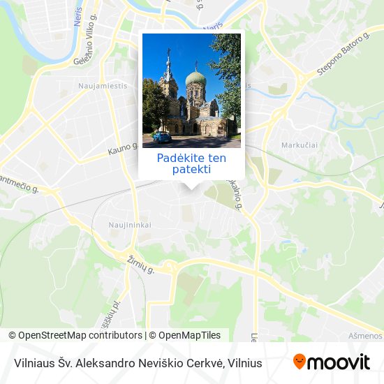 Vilniaus Šv. Aleksandro Neviškio Cerkvė žemėlapis