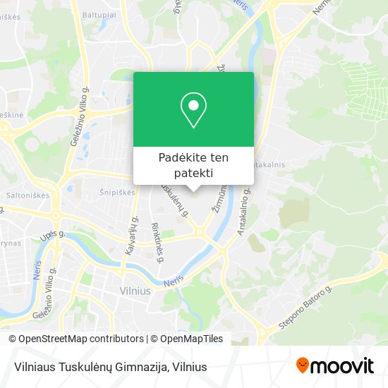 Vilniaus Tuskulėnų Gimnazija žemėlapis