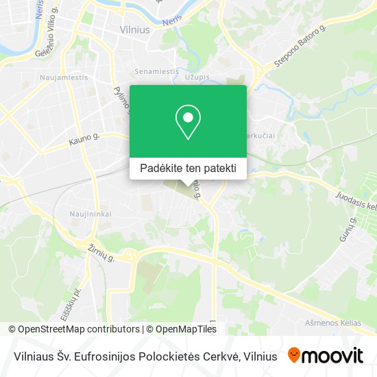 Vilniaus Šv. Eufrosinijos Polockietės Cerkvė žemėlapis