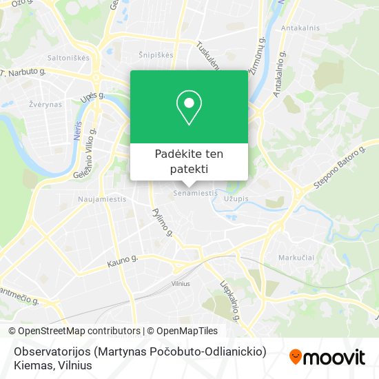Observatorijos (Martynas Počobuto-Odlianickio) Kiemas žemėlapis