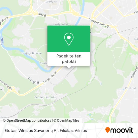 Gotas, Vilniaus Savanorių Pr. Filialas žemėlapis