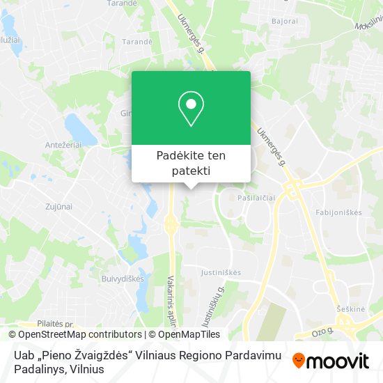 Uab „Pieno Žvaigždės“ Vilniaus Regiono Pardavimu Padalinys žemėlapis