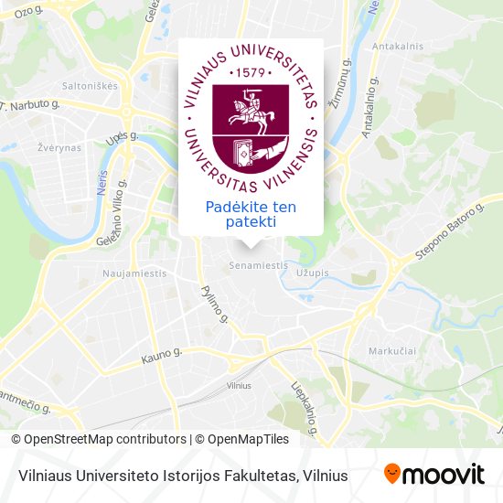 Vilniaus Universiteto Istorijos Fakultetas žemėlapis