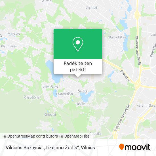 Vilniaus Bažnyčia „Tikėjimo Žodis“ žemėlapis