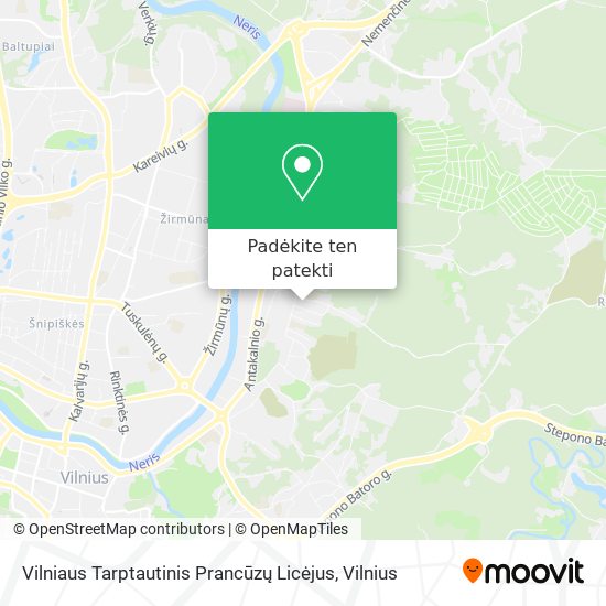 Vilniaus Tarptautinis Prancūzų Licėjus žemėlapis