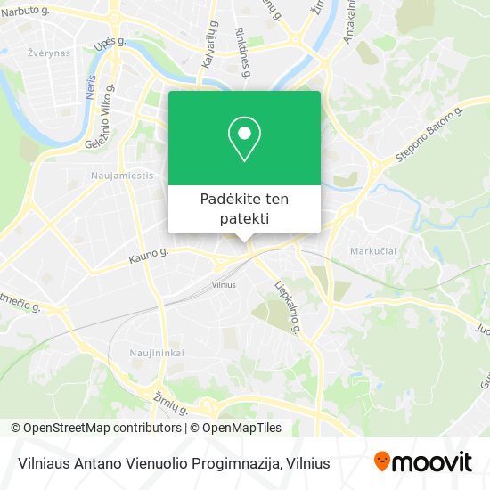 Vilniaus Antano Vienuolio Progimnazija žemėlapis
