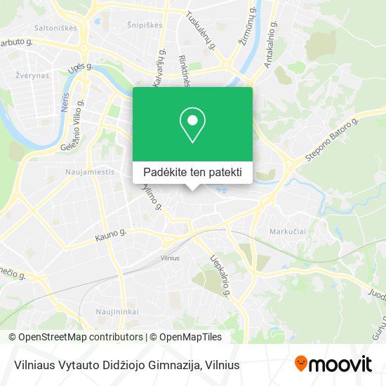 Vilniaus Vytauto Didžiojo Gimnazija žemėlapis