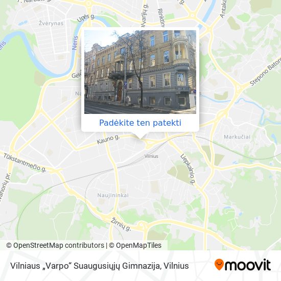 Vilniaus „Varpo“ Suaugusiųjų Gimnazija žemėlapis