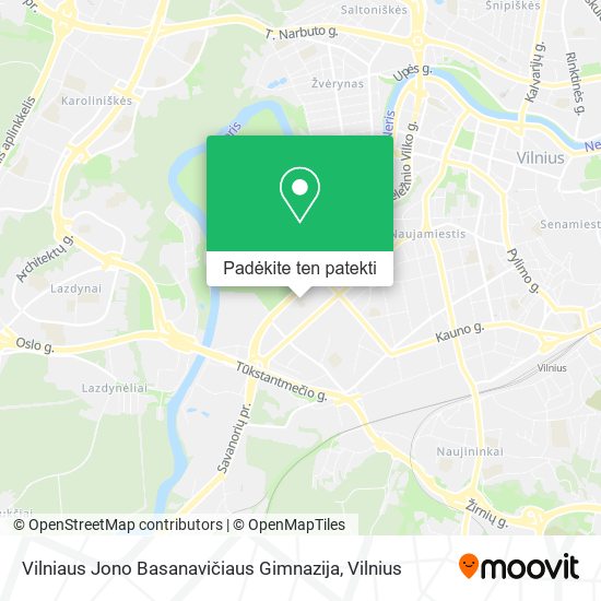 Vilniaus Jono Basanavičiaus Gimnazija žemėlapis