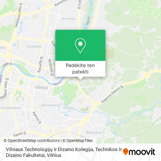 Vilniaus Technologijų Ir Dizaino Kolegija, Technikos Ir Dizaino Fakultetai žemėlapis