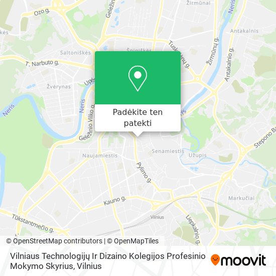 Vilniaus Technologijų Ir Dizaino Kolegijos Profesinio Mokymo Skyrius žemėlapis
