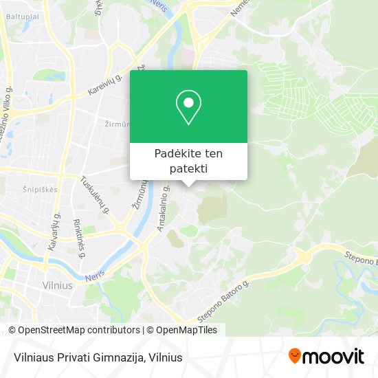 Vilniaus Privati Gimnazija žemėlapis