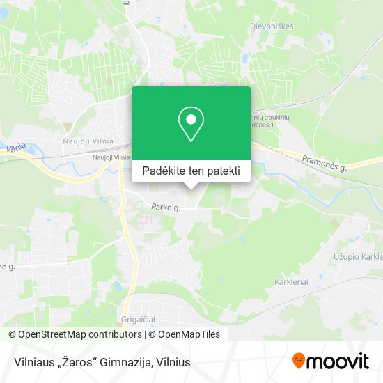 Vilniaus „Žaros“ Gimnazija žemėlapis