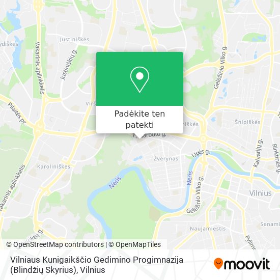 Vilniaus Kunigaikščio Gedimino Progimnazija (Blindžių Skyrius) žemėlapis