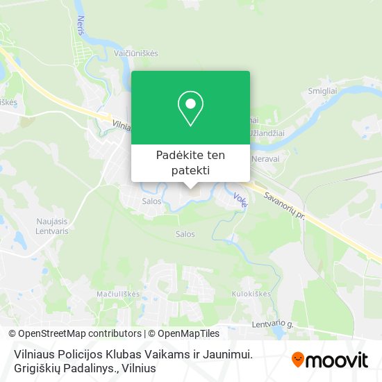 Vilniaus Policijos Klubas Vaikams ir Jaunimui. Grigiškių Padalinys. žemėlapis