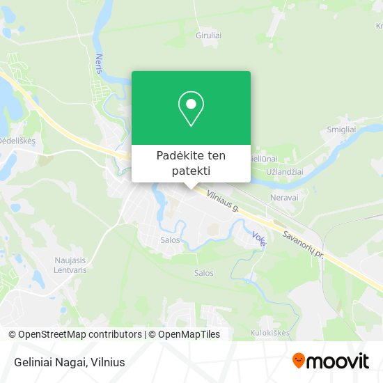 Geliniai Nagai žemėlapis
