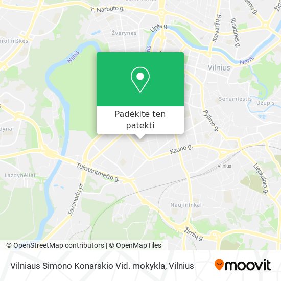 Vilniaus Simono Konarskio Vid. mokykla žemėlapis