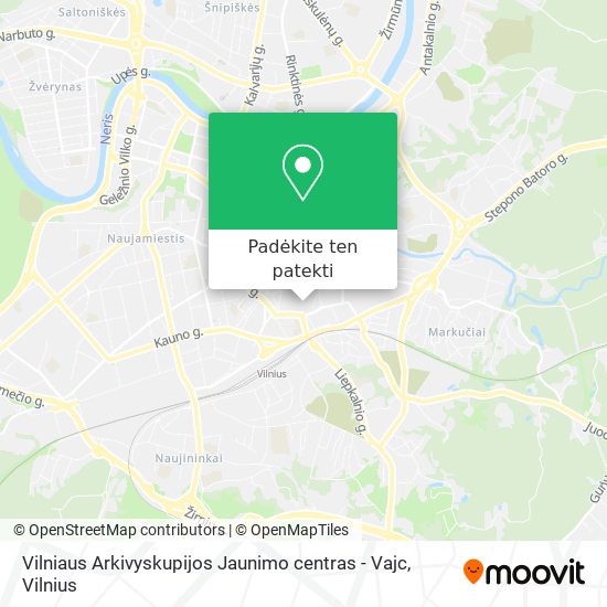 Vilniaus Arkivyskupijos Jaunimo centras - Vajc žemėlapis