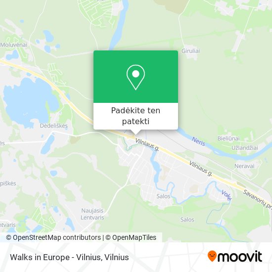 Walks in Europe - Vilnius žemėlapis